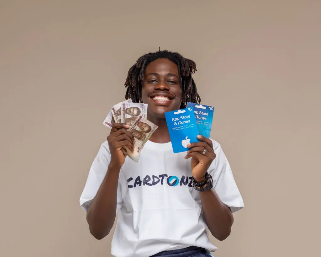 Happy Man in a Cardtonic Merch.