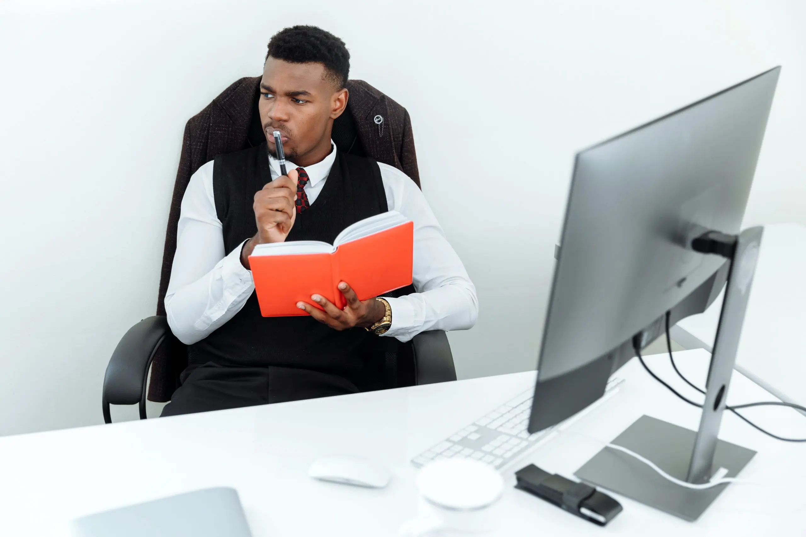 Man thinking of something important