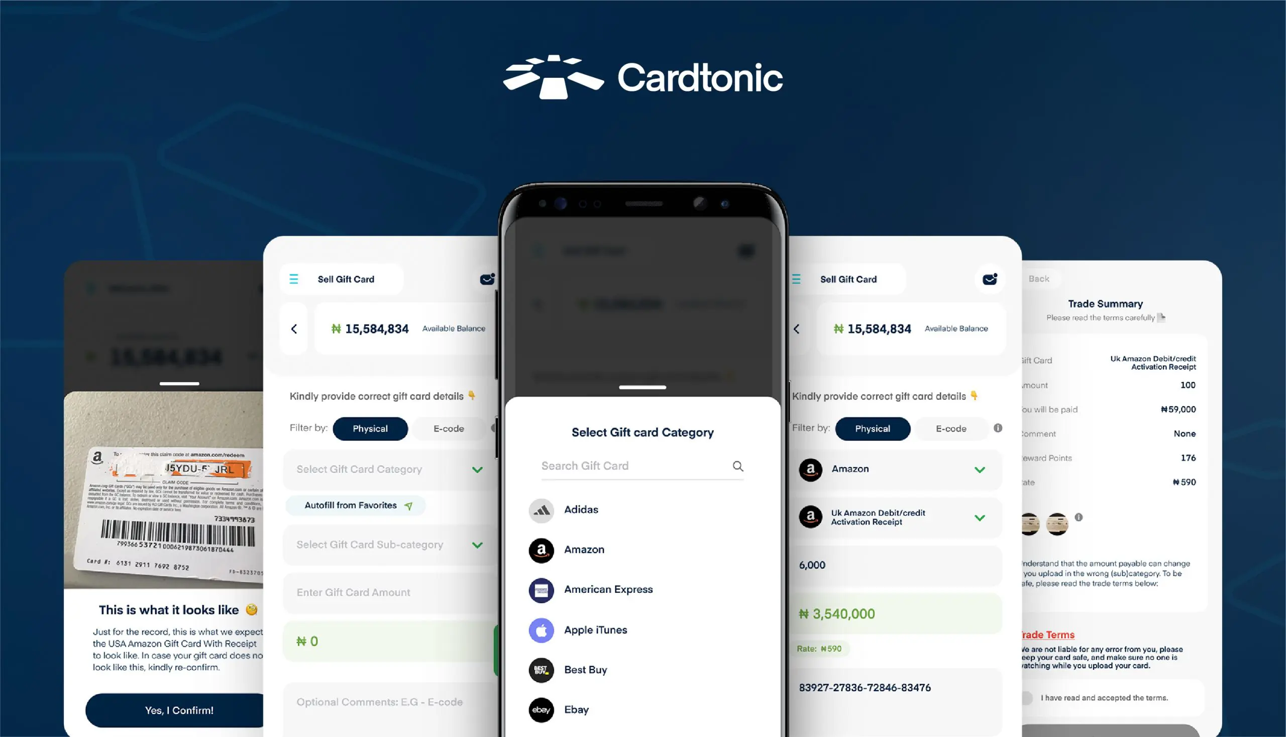 The "Sell Gift Card" pages on Cardtonic