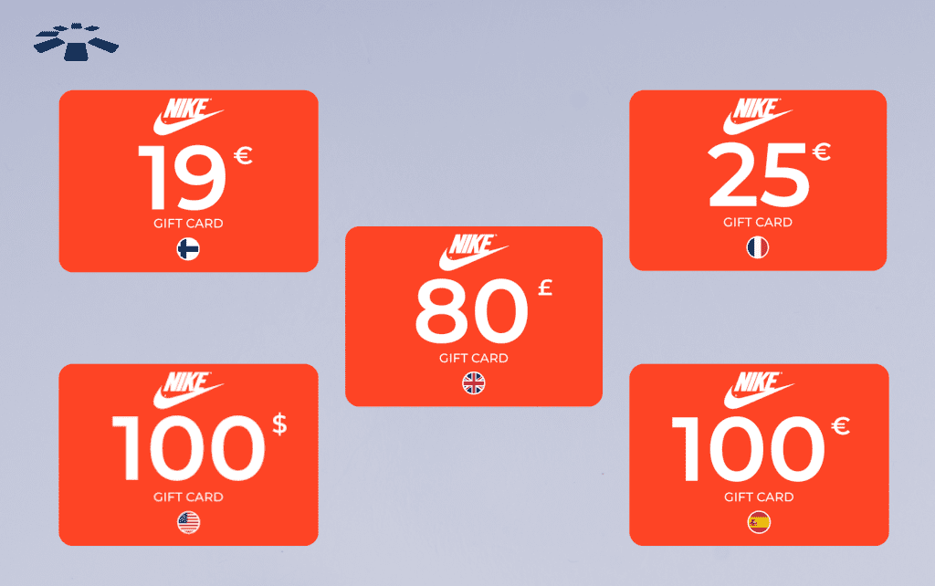 Nike gift card in different region