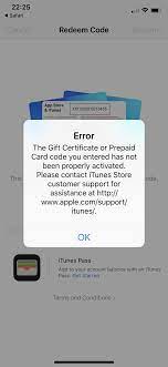 itunes gift Card Has Not Been Activated