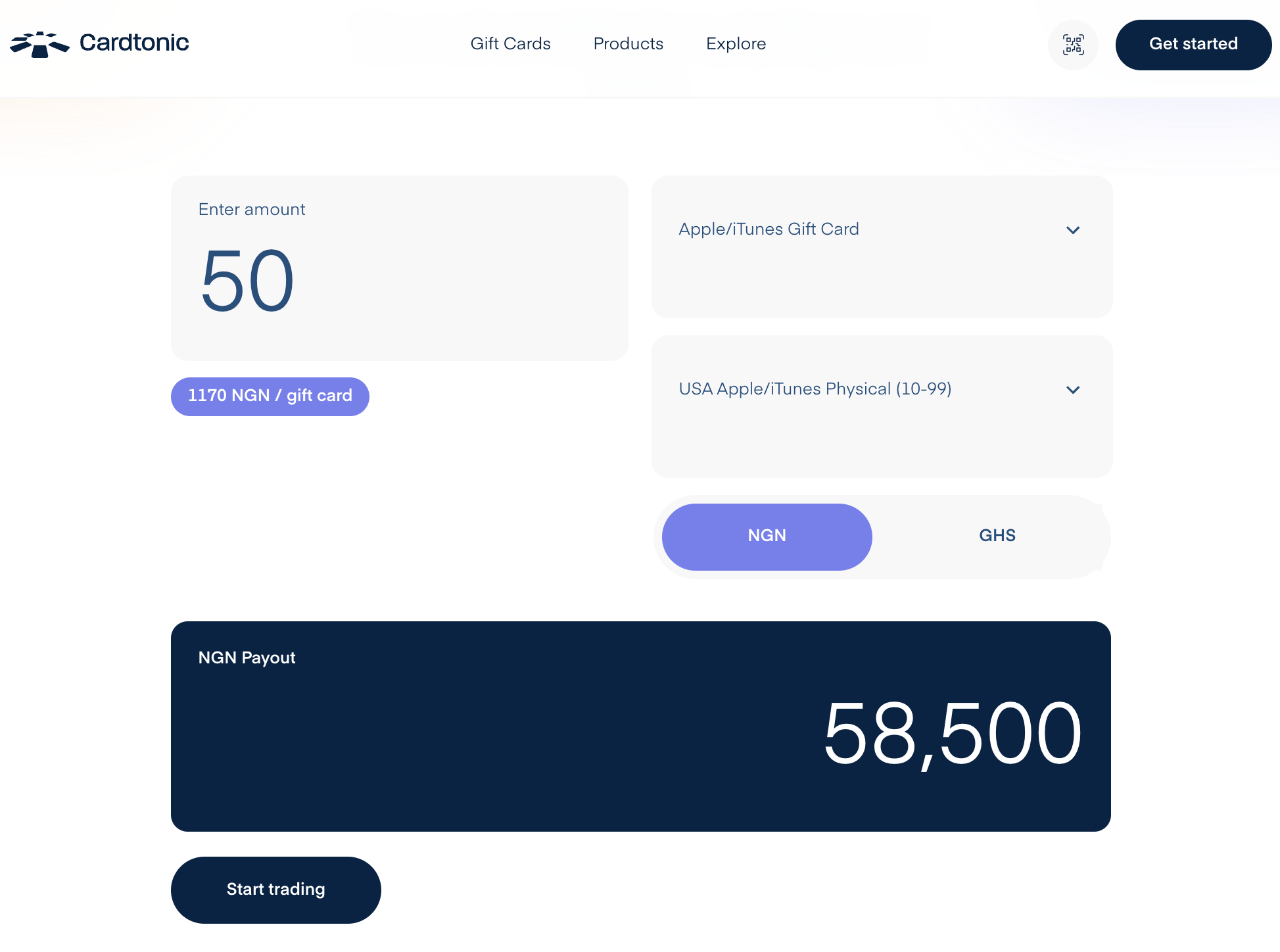 check the rate of your $50 gift card