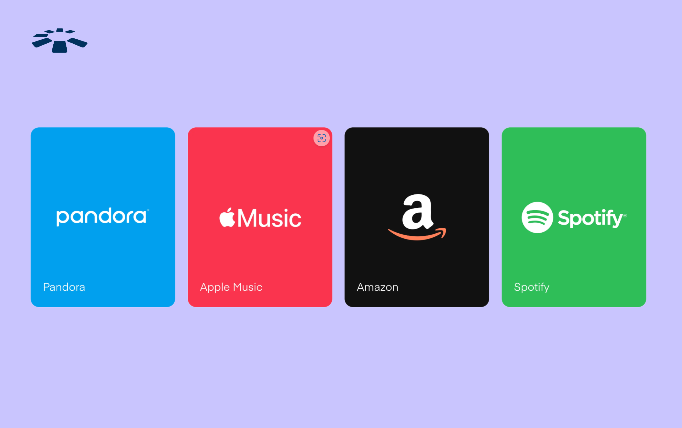 A lineup of music gift cards