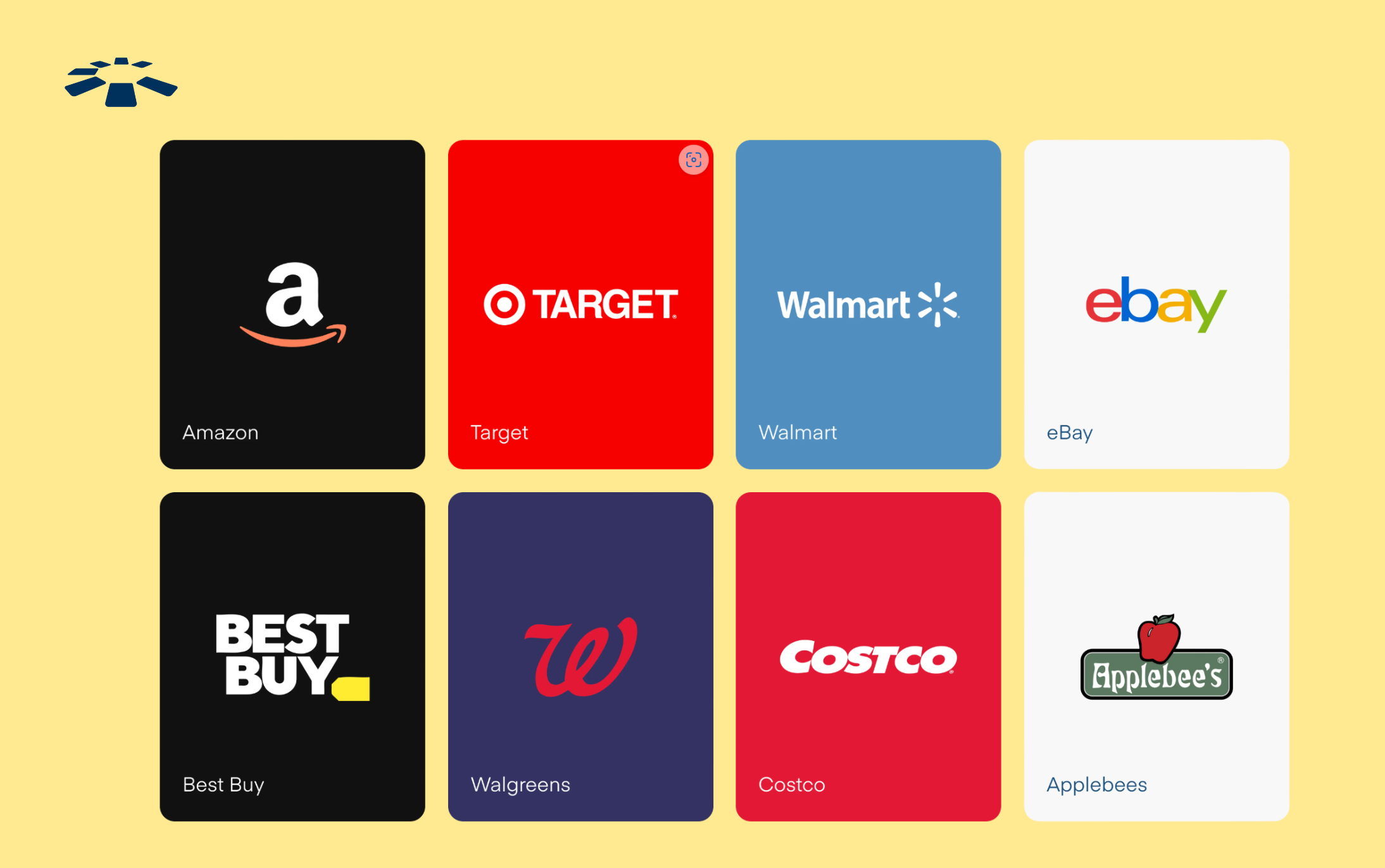 An array of supermarket gift cards