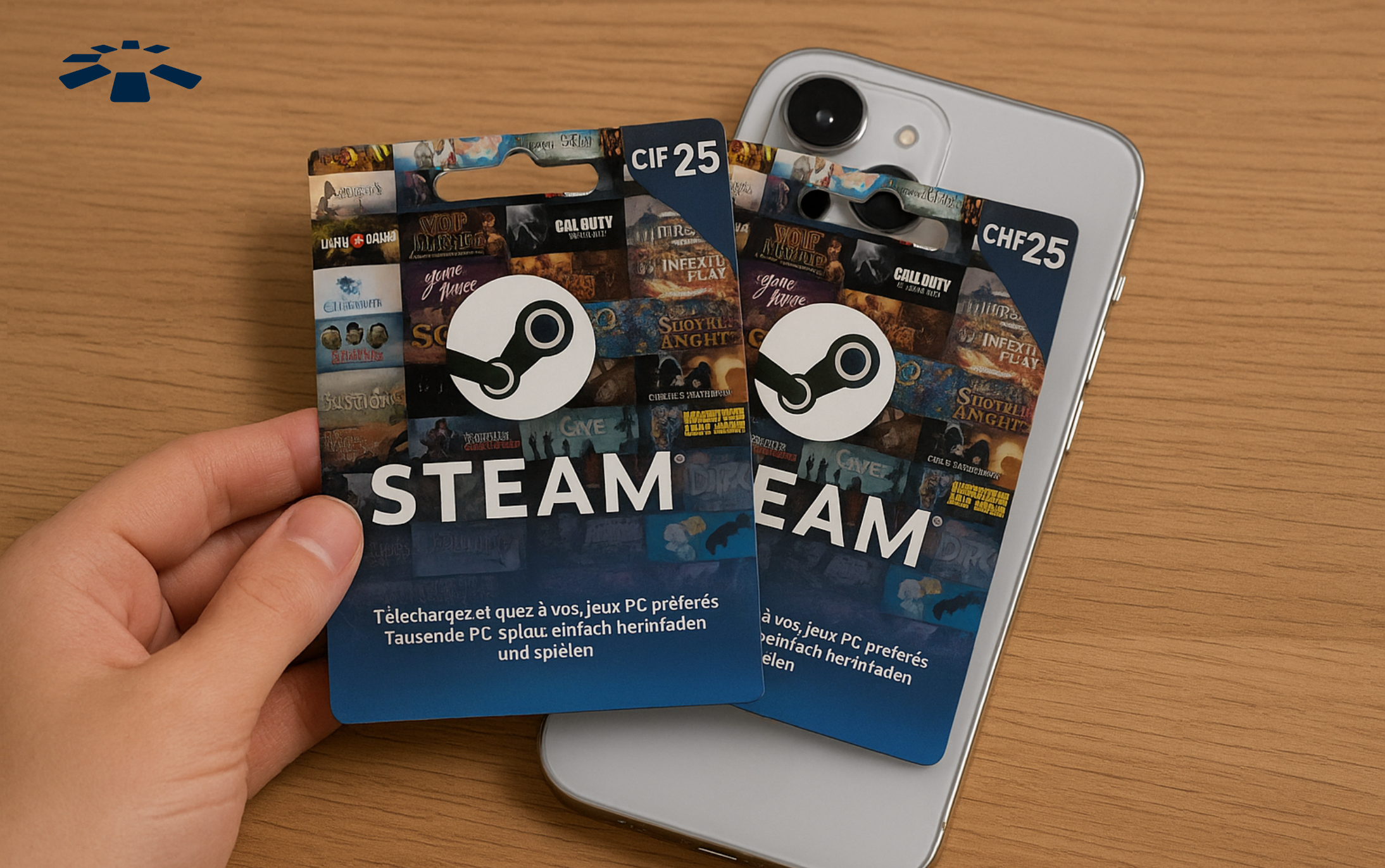 Switzerland Steam gift cards on display