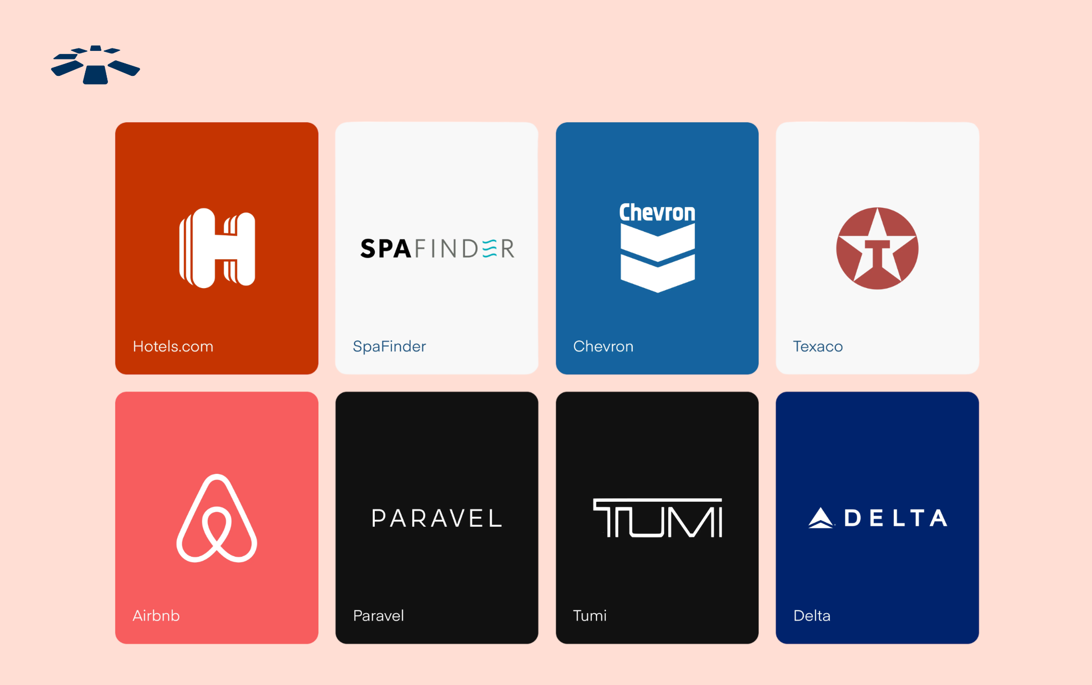 An array of travel gift cards