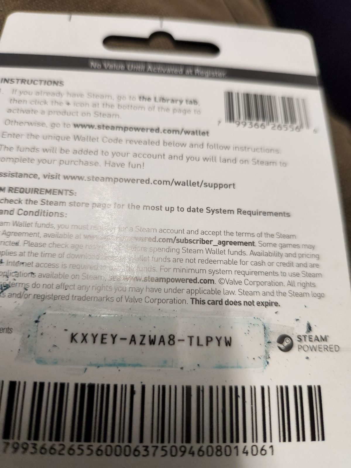 An Image of a Physical Australian Steam Gift Card.