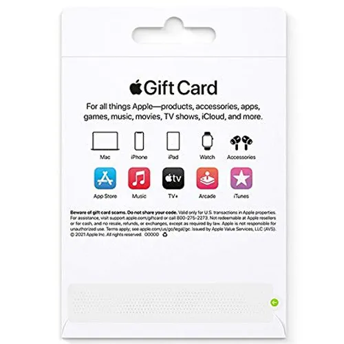 The Back of An Apple Gift Card.