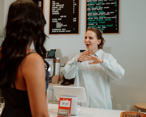 An image of two women at the shop.