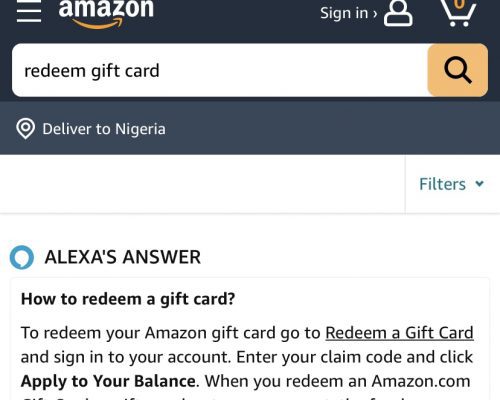 A screenshot of the Amazon Redeem Page.