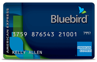 An image of a Bluebird American Express Prepaid Card.