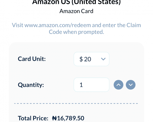 The Card unit of an Amazon Gift Card. 