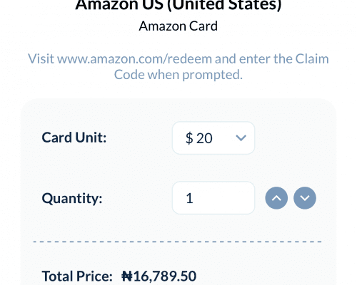 The Card unit of an Amazon Gift Card. 