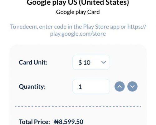 Proceed to Buy the Google Play gift card