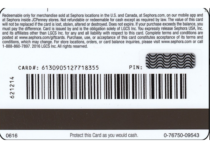 How to identify Sephora gift card using card information