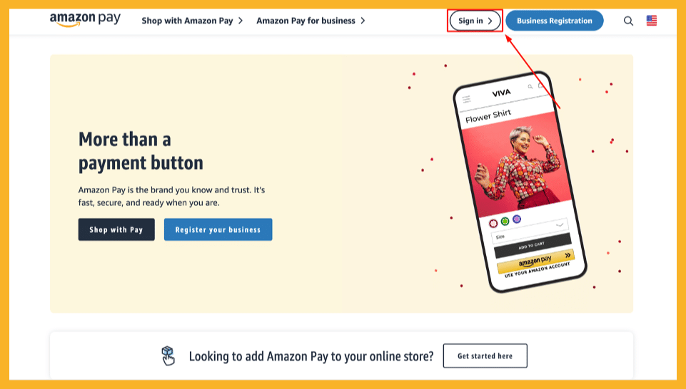 An image of the Amazon pay website.