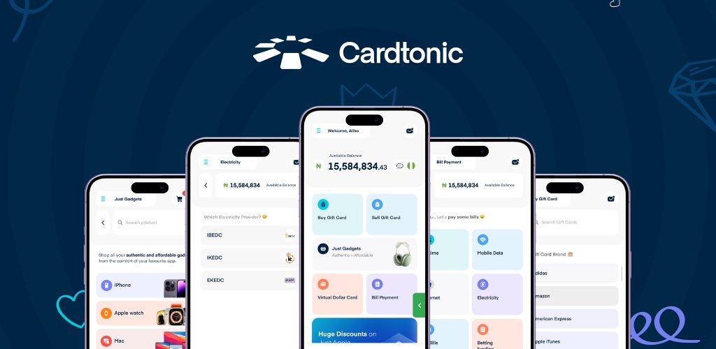 An image of the Cardtonic mobile app.