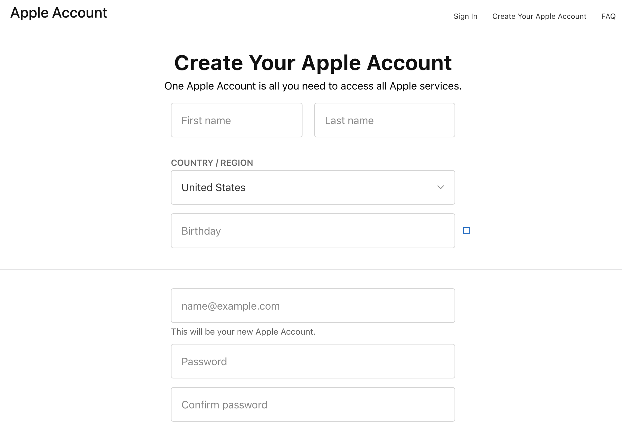 sign up for Apple ID on Android